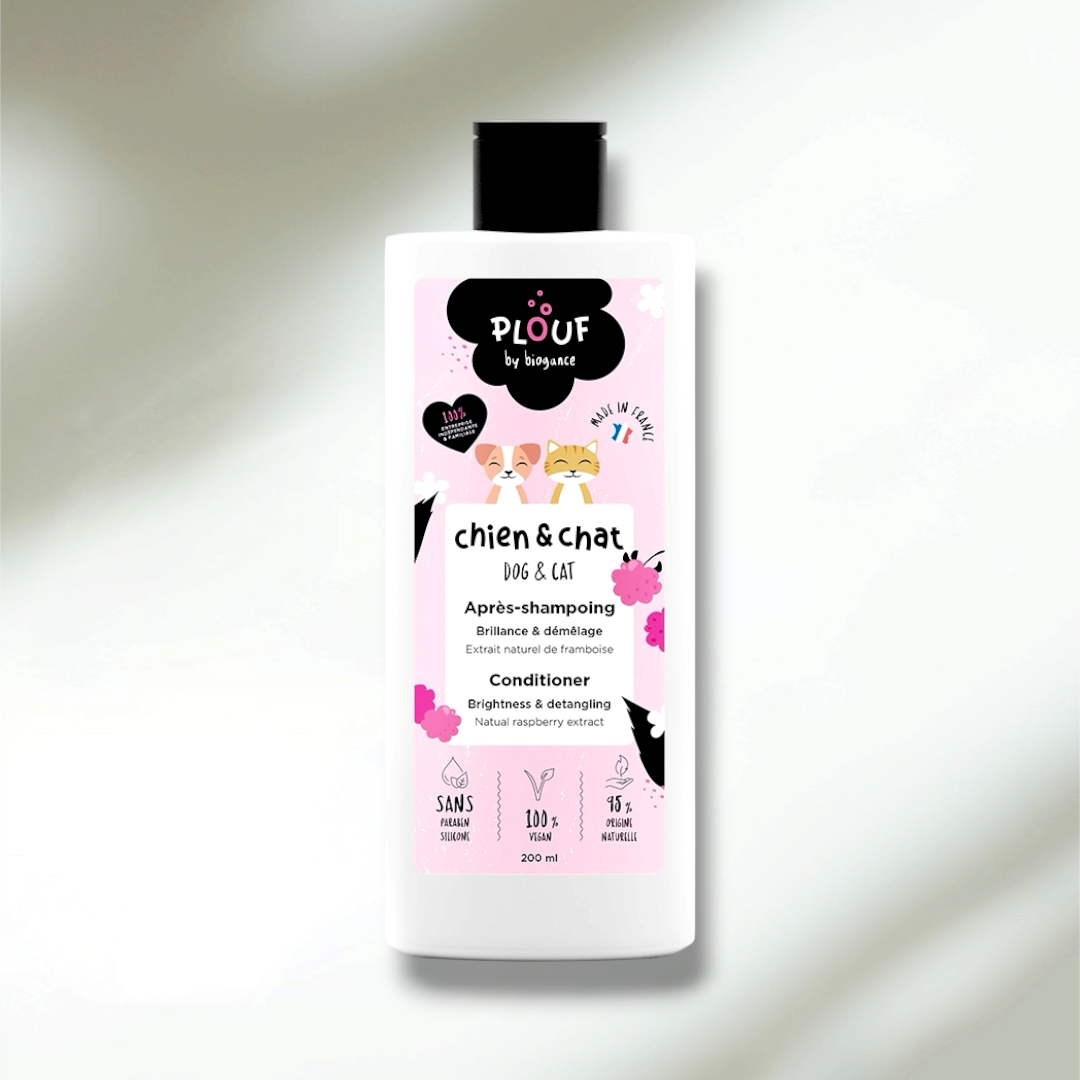Après-Shampoing Plouf Chien & Chat 200ml — Le soin hydratant qui facilite le démêlage