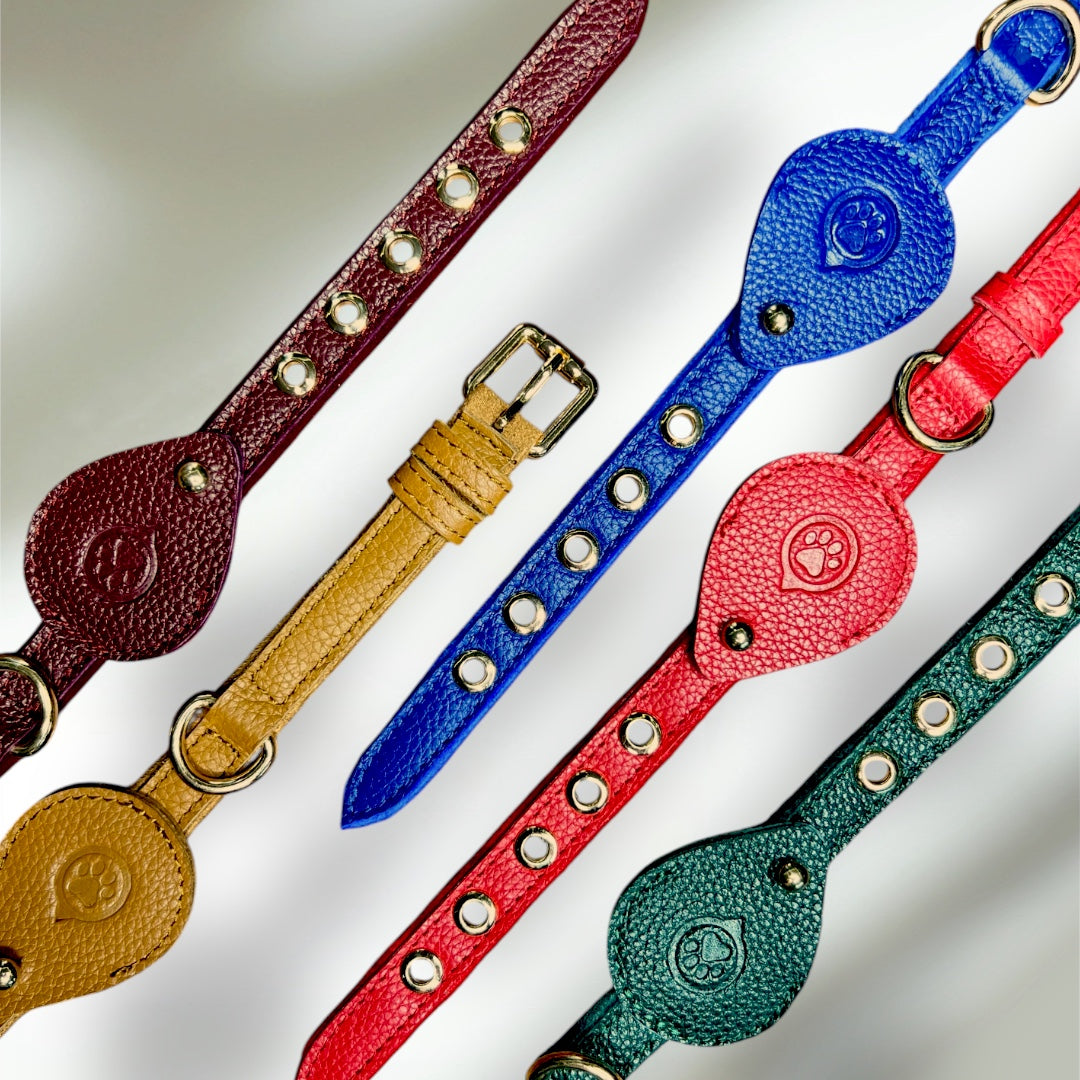 Collier en cuir WAFFY compatible AirTag 