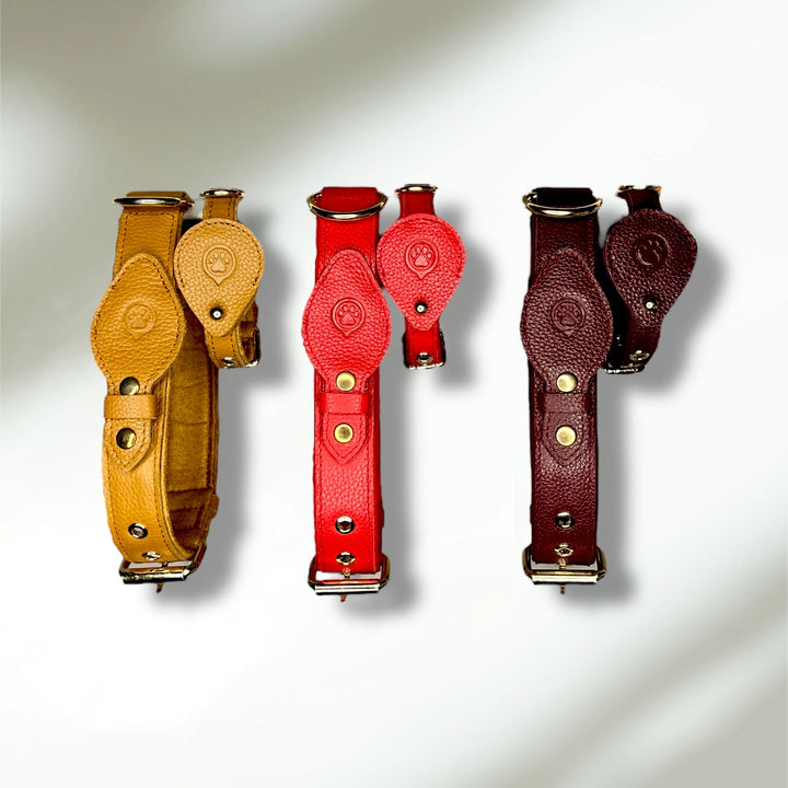 Collier en cuir WAFFY compatible AirTag 
