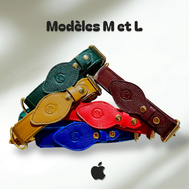 Collier en cuir WAFFY compatible AirTag 