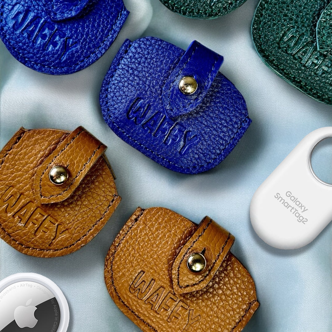 Pack Essentiel : Étui en cuir WAFFY + AirTag 