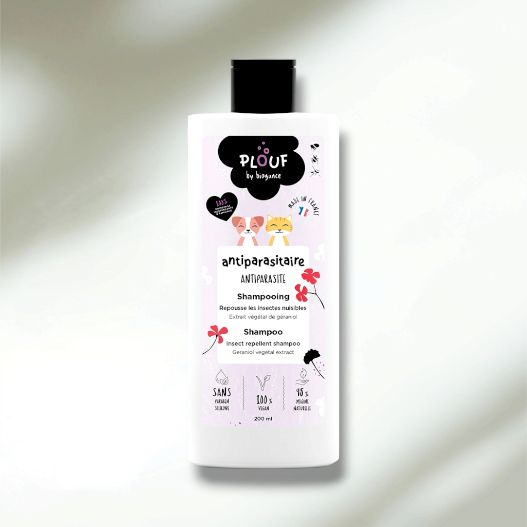 Shampoing Antiparasitaire Plouf 200ml — La protection douce contre puces et tiques