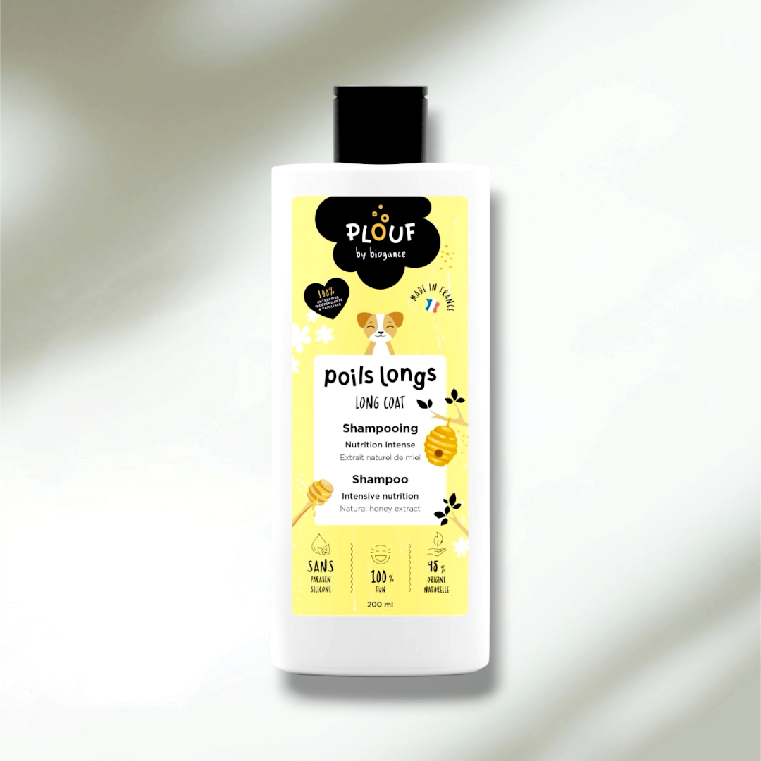 Shampoing Poils Longs Plouf 200ml — Le soin qui démêle et nourrit les pelages longs